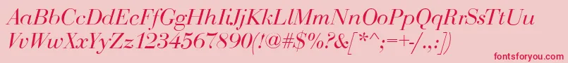 BodoniDisplayItalic Font – Red Fonts on Pink Background