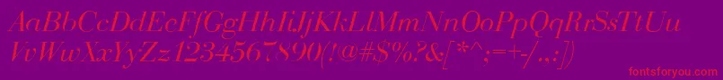 BodoniDisplayItalic Font – Red Fonts on Purple Background