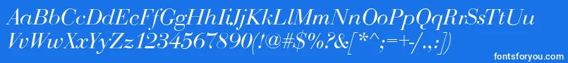 BodoniDisplayItalic Font – White Fonts on Blue Background