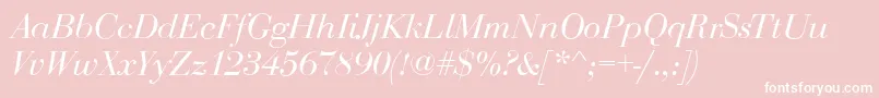 BodoniDisplayItalic Font – White Fonts on Pink Background