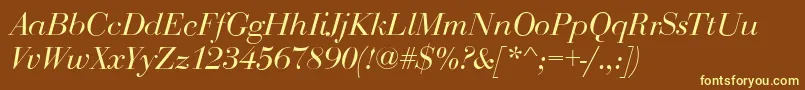 BodoniDisplayItalic Font – Yellow Fonts on Brown Background