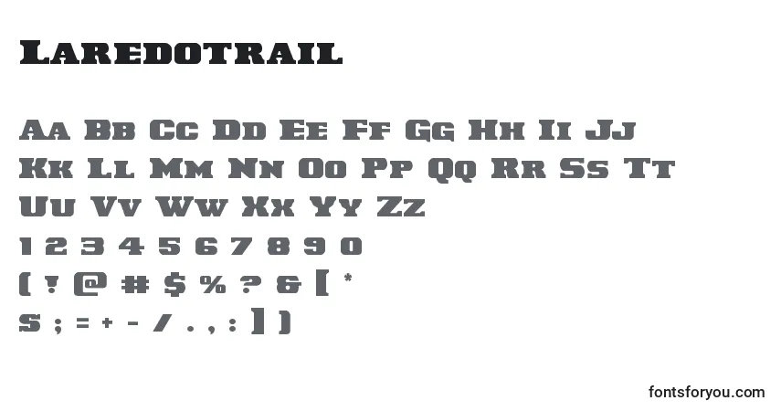 Шрифт Laredotrail – алфавит, цифры, специальные символы