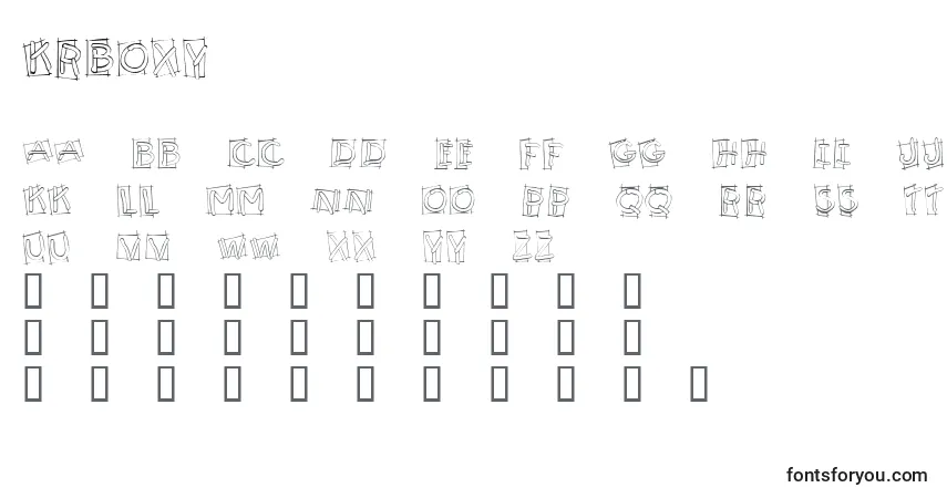 A fonte KrBoxy – alfabeto, números, caracteres especiais