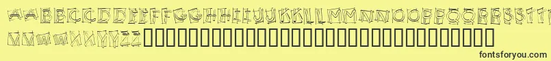 KrBoxy-Schriftart – Schwarze Schriften auf gelbem Hintergrund