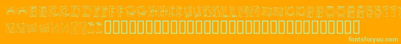 KrBoxy Font – Green Fonts on Orange Background
