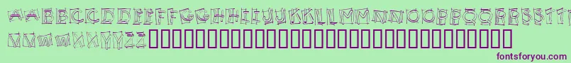 フォントKrBoxy – 緑の背景に紫のフォント