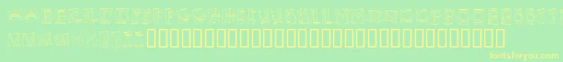 KrBoxy-Schriftart – Gelbe Schriften auf grünem Hintergrund