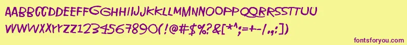 IveSeenThatFaceBefore Font – Purple Fonts on Yellow Background