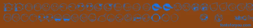 Yolksemoticons Font – Blue Fonts on Brown Background