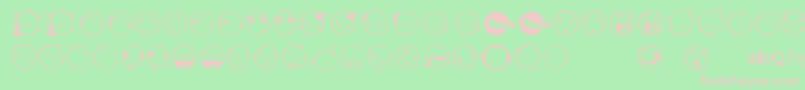 Yolksemoticons Font – Pink Fonts on Green Background