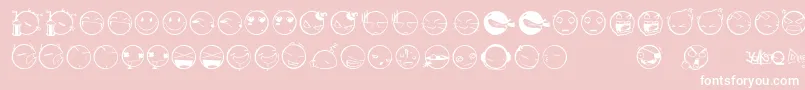 Yolksemoticons-Schriftart – Weiße Schriften auf rosa Hintergrund