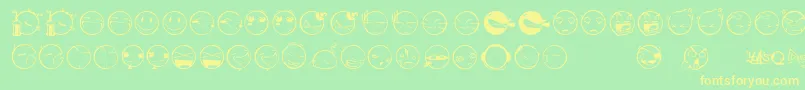 Yolksemoticons Font – Yellow Fonts on Green Background