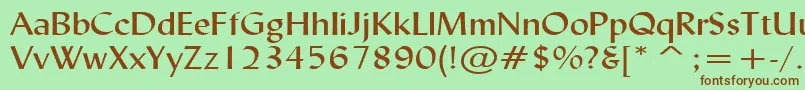 LyndaWideNormal Font – Brown Fonts on Green Background