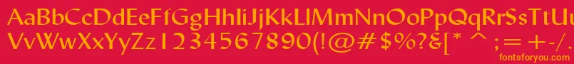 フォントLyndaWideNormal – 赤い背景にオレンジの文字