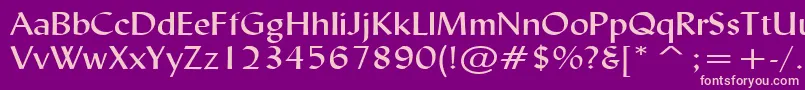 LyndaWideNormal Font – Pink Fonts on Purple Background