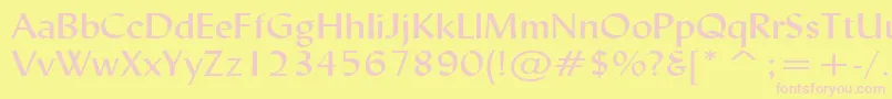 LyndaWideNormal Font – Pink Fonts on Yellow Background