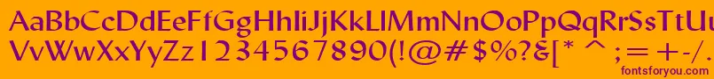 LyndaWideNormal Font – Purple Fonts on Orange Background