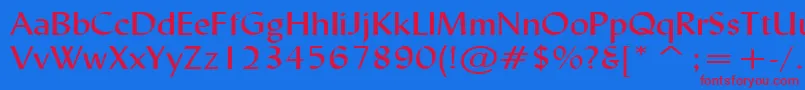 LyndaWideNormal Font – Red Fonts on Blue Background
