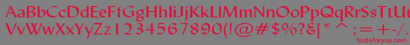 LyndaWideNormal-Schriftart – Rote Schriften auf grauem Hintergrund