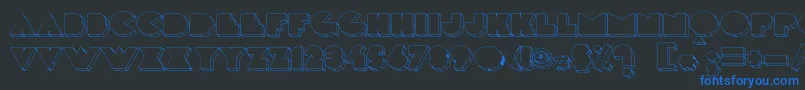 Delargewired-fontti – siniset fontit mustalla taustalla