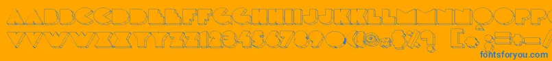 Delargewired-Schriftart – Blaue Schriften auf orangefarbenem Hintergrund