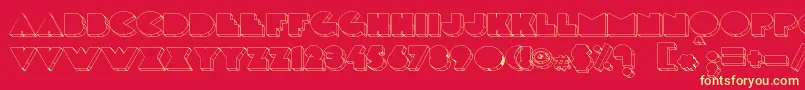 Delargewired Font – Yellow Fonts on Red Background