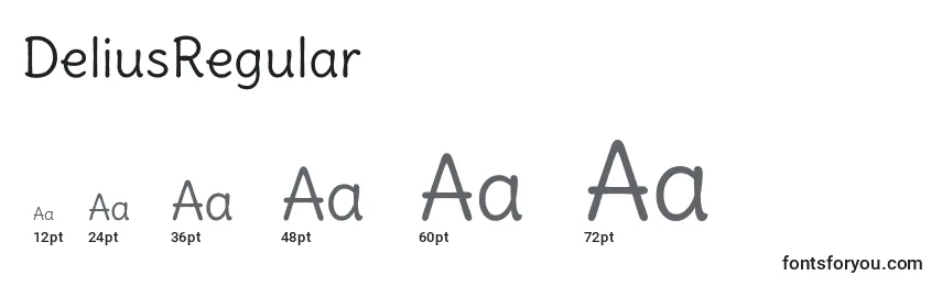DeliusRegular Font Sizes