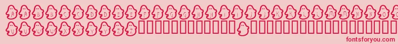 BouhBouh-Schriftart – Rote Schriften auf rosa Hintergrund
