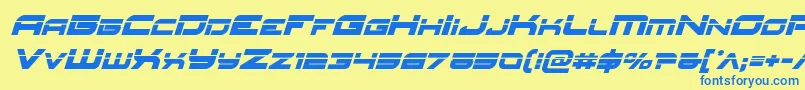 Redrocketlaserital Font – Blue Fonts on Yellow Background