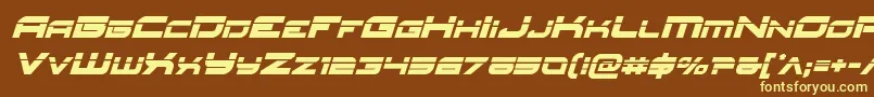 Redrocketlaserital Font – Yellow Fonts on Brown Background