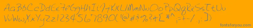 Lehn232-fontti – harmaat kirjasimet oranssilla taustalla