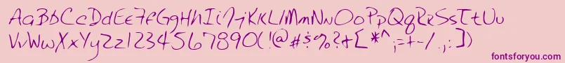 Lehn232-Schriftart – Violette Schriften auf rosa Hintergrund