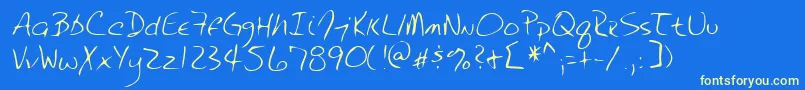 Lehn232 Font – Yellow Fonts on Blue Background