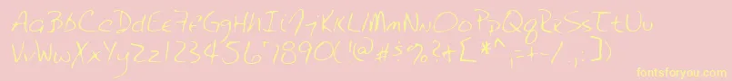 Lehn232-Schriftart – Gelbe Schriften auf rosa Hintergrund