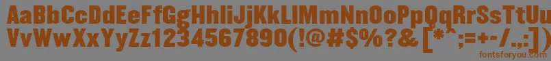 フォントSiMiddleweighta – 茶色の文字が灰色の背景にあります。