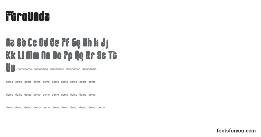 A fonte Ftrounda – alfabeto, números, caracteres especiais