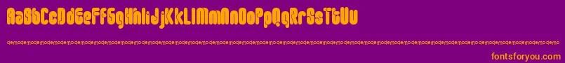 Ftrounda-Schriftart – Orangefarbene Schriften auf violettem Hintergrund