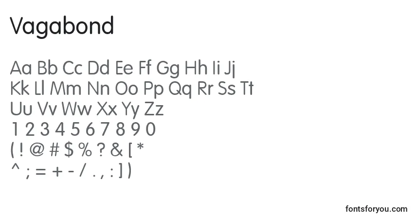 Шрифт Vagabond – алфавит, цифры, специальные символы