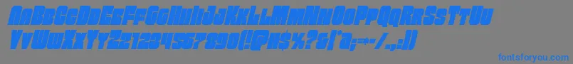 Funkmachinecondital Font – Blue Fonts on Gray Background