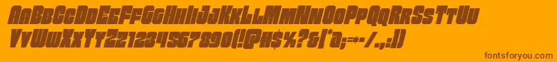 Funkmachinecondital Font – Brown Fonts on Orange Background