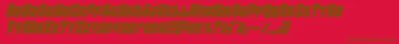 Funkmachinecondital Font – Brown Fonts on Red Background