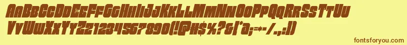 Funkmachinecondital Font – Brown Fonts on Yellow Background