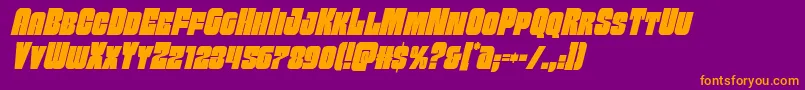 Funkmachinecondital Font – Orange Fonts on Purple Background