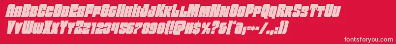 Funkmachinecondital Font – Pink Fonts on Red Background