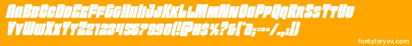 Funkmachinecondital Font – White Fonts on Orange Background
