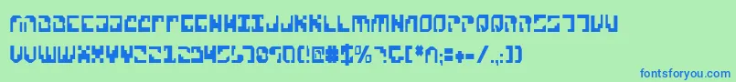 XenophobiaCondensed Font – Blue Fonts on Green Background