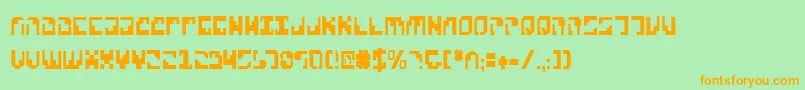 XenophobiaCondensed Font – Orange Fonts on Green Background