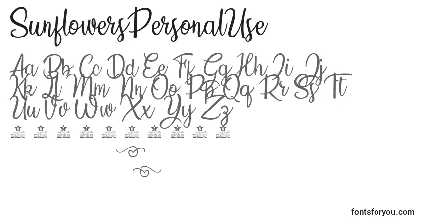 SunflowersPersonalUse Font – alphabet, numbers, special characters