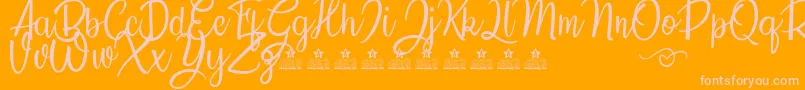 SunflowersPersonalUse Font – Pink Fonts on Orange Background