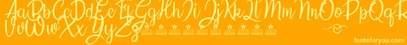 SunflowersPersonalUse Font – Yellow Fonts on Orange Background